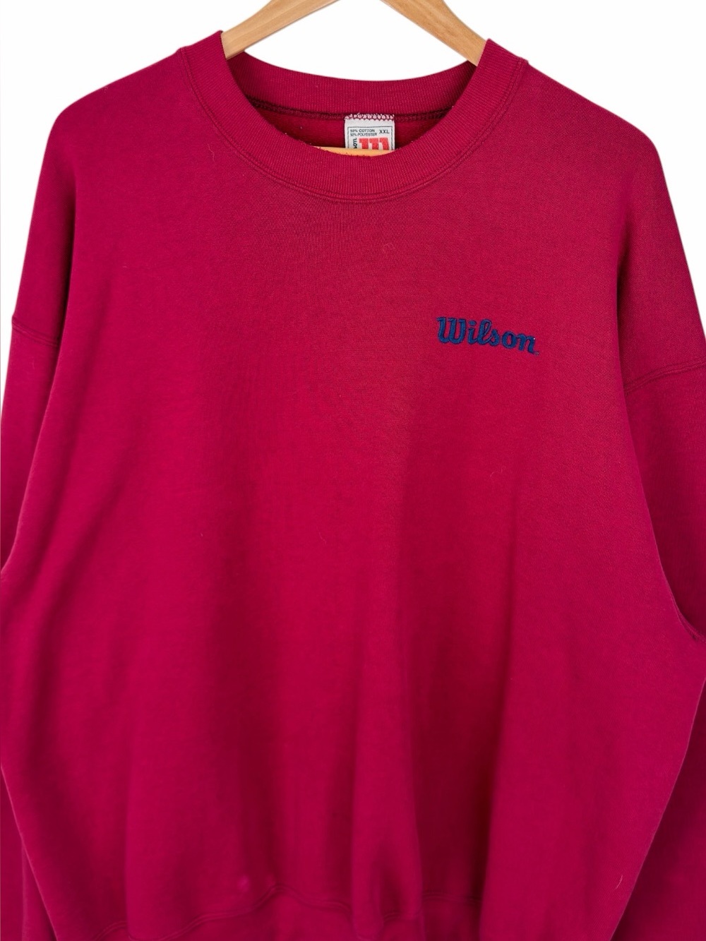 Vintage Wilson Men’s XXL Crewneck Sweatshirt Maroon Embroidered Logo USA Made - Picture 2 of 8